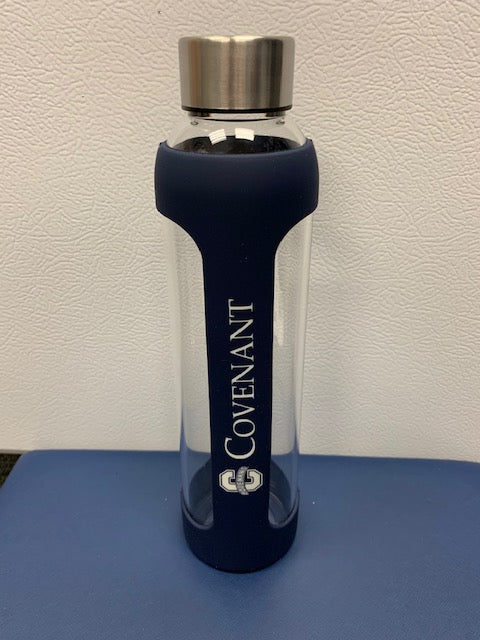 Water Bottle - Glass with Silicone Sleeve - Navy