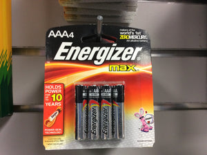SS - AAA Batteries - Energizer 4 pack